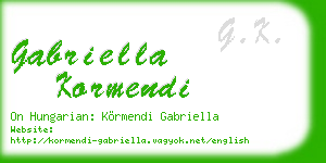 gabriella kormendi business card